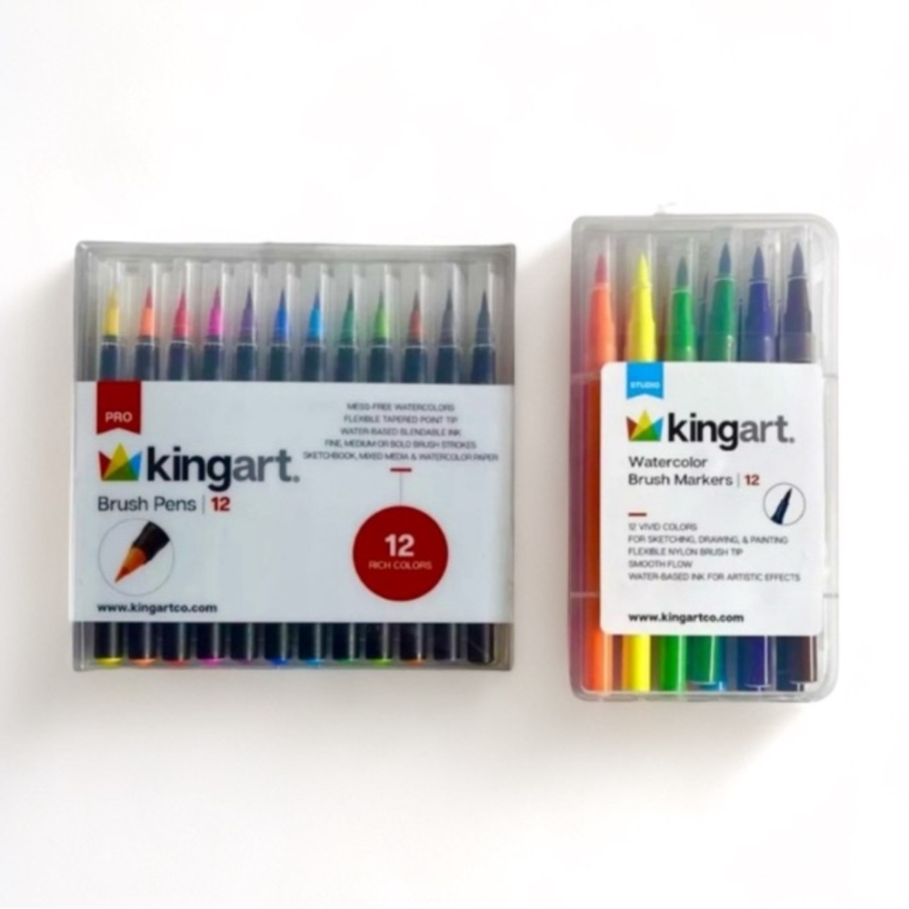 Kingart® Watercolor Brush Markers & Brush Pens Sets